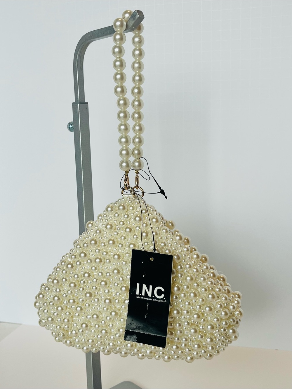 INC International Concepts Doris Imitation Pearl Clutch